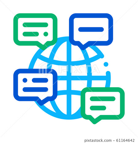 Online Chat Icon Vector Outline Illustration 61164642