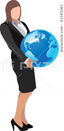 manager woman carries with her arms planet earth manager woman carries with her arms planet earth 61165061