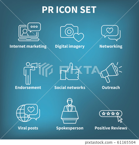 Brand Ambassador and Spokesperson Icon Set w Brand Ambassador and Spokesperson Icon Set w 61165504