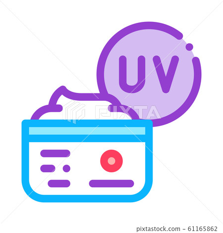 UV Protective Cream Icon Vector Outline Illustration 61165862