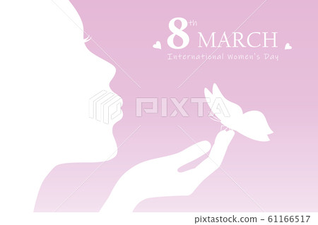 young girl with butterfly silhouette womans day 8th march 61166517