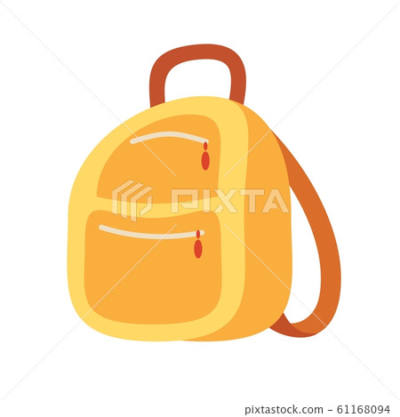 Backpack schoolbag icon in flat style. Hiking backpack. Backpack schoolbag icon in flat style. Hiking backpack. 61168094