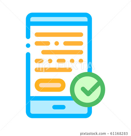 Smartphone Display And Approved Mark Vector Icon Smartphone Display And Approved Mark Vector Icon 61168283