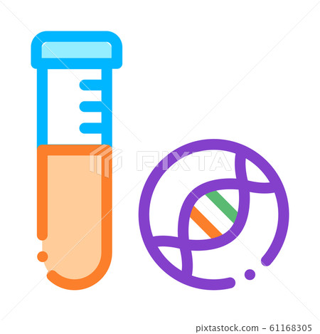 Glass Vial With Liquid Biomaterial Vector Icon Glass Vial With Liquid Biomaterial Vector Icon 61168305