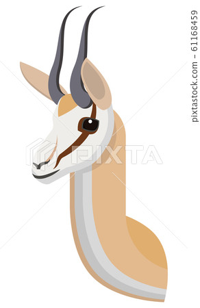 Springbok portrait made in unique simple cartoon style. Head of african gazelle or antelope. Isolated artistic stylized icon for your design Springbok portrait made in unique simple cartoon style. Head of african gazelle or antelope. Isolated artistic stylized icon for your design 61168459