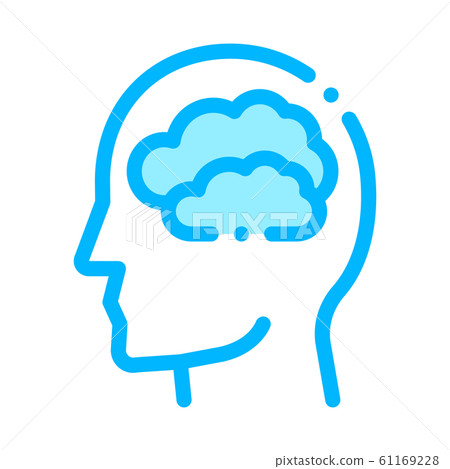 Mainly Cloudy Clouds In Man Silhouette Mind Vector 61169228