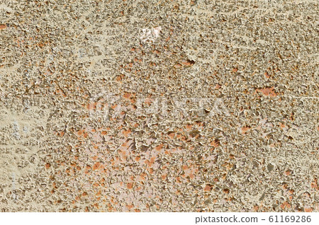 Beige Texture of painted metal surface with cracked paint. Finely detailed background 61169286