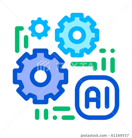 Artificial Intelligence Ai Chip Vector Sign Icon 61169557