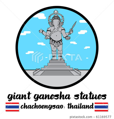 circle icon giant ganesha stute. vector illustration circle icon giant ganesha stute. vector illustration 61169577