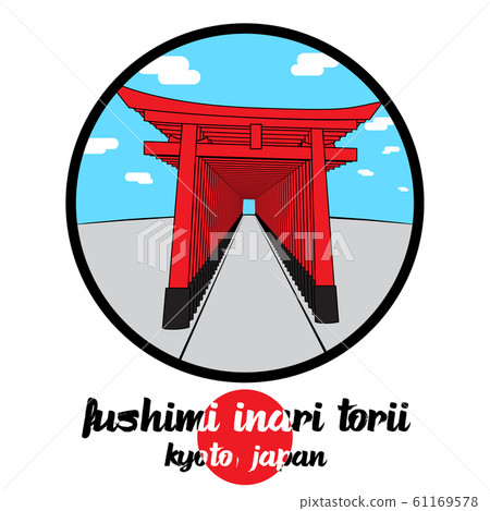 Circle icon Fushimi Inari Torii. vector illustration Circle icon Fushimi Inari Torii. vector illustration 61169578