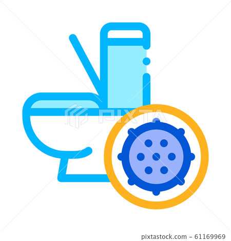 Bacteria Germ And Toilet Bowl Vector Sign Icon Bacteria Germ And Toilet Bowl Vector Sign Icon 61169969