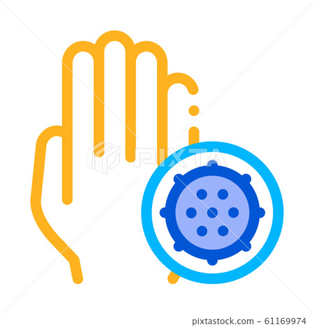 Bacteria Germ And Hand Vector Sign Thin Line Icon Bacteria Germ And Hand Vector Sign Thin Line Icon 61169974