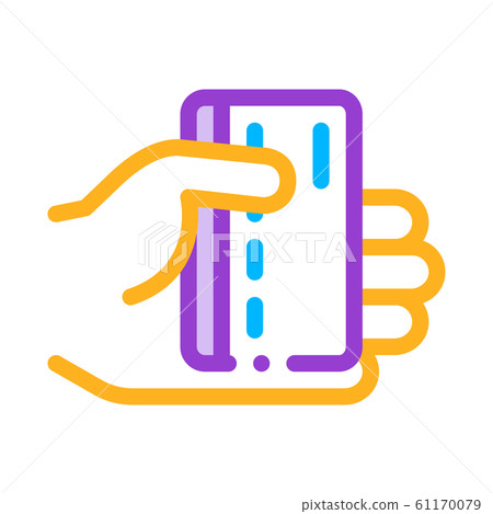 Hand Holding Credit Card Vector Thin Line Icon Hand Holding Credit Card Vector Thin Line Icon 61170079