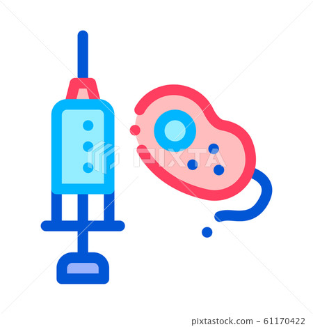 Injection And Bacterium Vector Sign Thin Line Icon 61170422