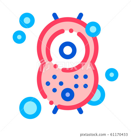 Positive Bacterium Vector Sign Thin Line Icon Positive Bacterium Vector Sign Thin Line Icon 61170433