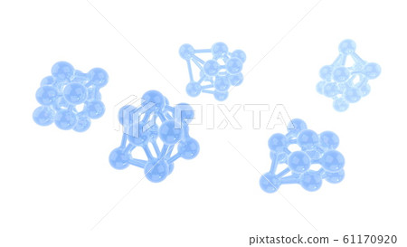 Abstract blue molecule colorful illustration isolated on white background. Medical or scientific 3d illustration 61170920