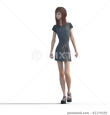 休閒時尚女人擺姿勢,perming3DCG插圖素材 休閒時尚女人擺姿勢,perming3DCG插圖素材 61174105