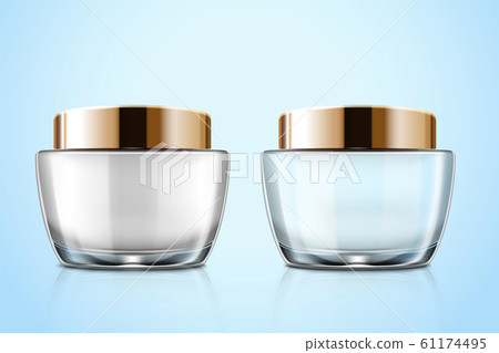 Glass cosmetic cream jar mockup 61174495