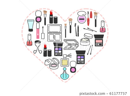 Cosmetics icon simple set heart Cosmetics icon simple set heart 61177737