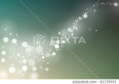 Flow glowing sparks in green background. 61178443