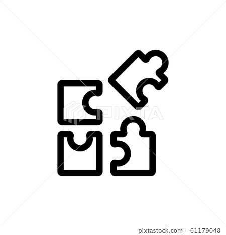 Collect the puzzle icon vector. Isolated contour symbol illustration 61179048