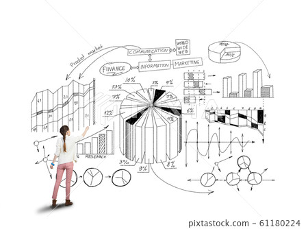 Girl sketching infographs Girl sketching infographs 61180224