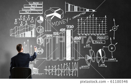 Businessman drawing business strategy Businessman drawing business strategy 61180346