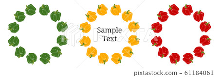 Green, Yellow, Red Bell Pepper Wreaths 61184061