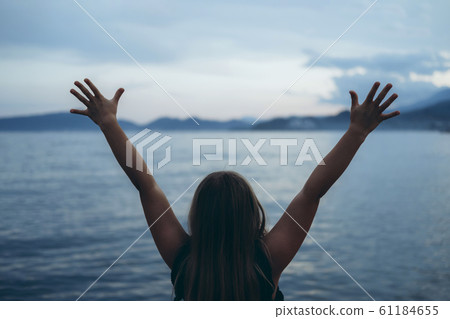 Happy girl rejoices summer Happy girl rejoices summer 61184655