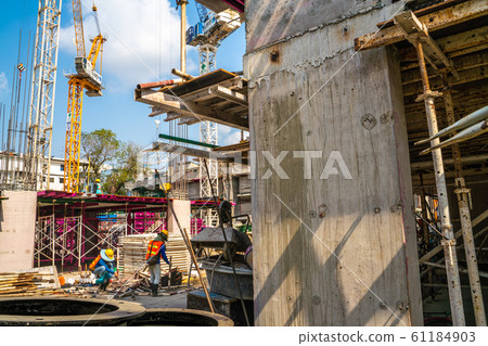Construction site condominium city building Construction site condominium city building 61184903