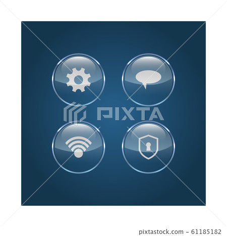 Set of shiny glass web buttons vector image - Stock Illustration ...