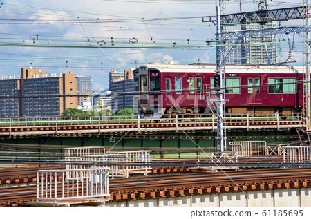 Hankyu train that crosses Yodogawa, Yodogawa-ku, Osaka Hankyu train that crosses Yodogawa, Yodogawa-ku, Osaka 61185695