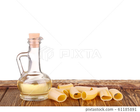 raw pasta and food vegetable isolated at white 61185891