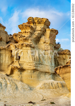 View of the Erosions of Bolnuevo, Las Gredas, Mazarron. Murcia, Spain 61186082