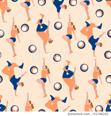 Vector seamless pattern with dancing people - Stock Illustration ...