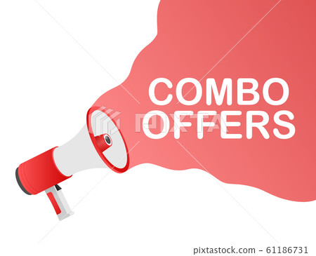 Hand holding megaphone - Combo offers. Vector Hand holding megaphone - Combo offers. Vector 61186731