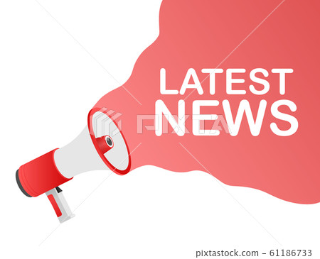 Megaphone Hand, business concept with text Latest Megaphone Hand, business concept with text Latest 61186733