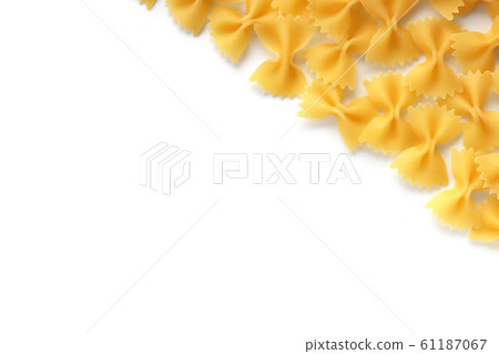 Pasta Farfalle on a white background Pasta Farfalle on a white background 61187067