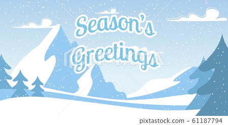 Winter Poster Natural Snowy of Woodland Landscape 61187794