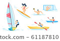 Water Sport and Sportive People Characters Set 61187810