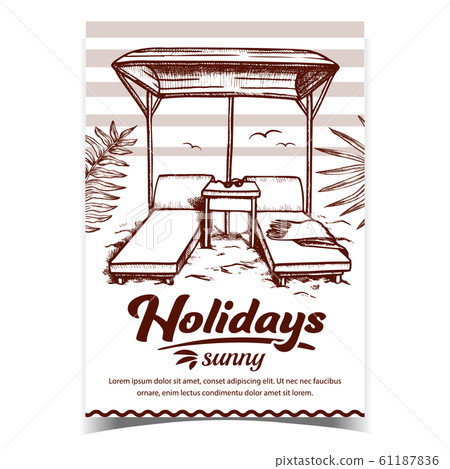 Holiday Sunny Beach Advertising Banner Vector 61187836