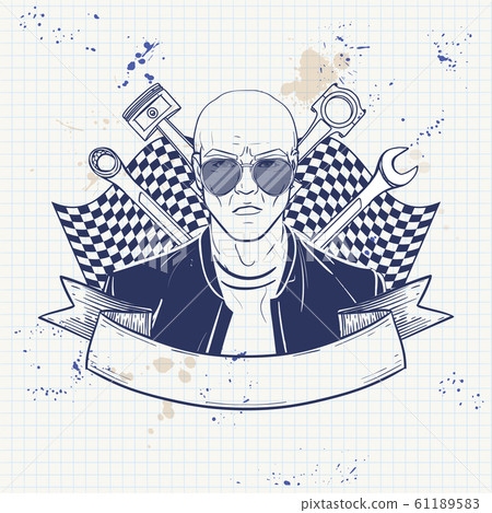 Hand drawn sketch racer man - Stock Illustration [61189583] - PIXTA