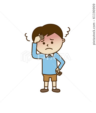 Boy with fever - Stock Illustration [61190909] - PIXTA