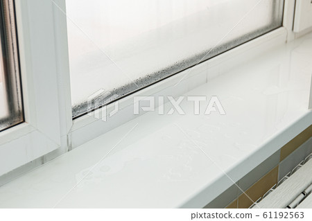 Plastic window with damp and water condensation on Plastic window with damp and water condensation on 61192563