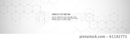 Vector banner design with hexagons abstract background. 61192773