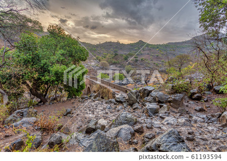 Stone bridge of Ethiopia over the Blue Nile. 61193594