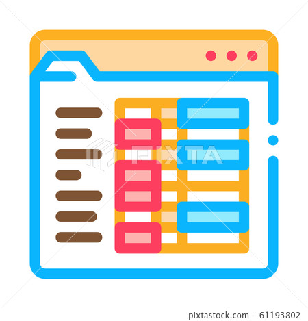 Student Statistics Folder Icon Vector Outline Illustration 61193802