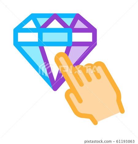 Bonus Diamond Selection Icon Vector Outline Illustration 61193863