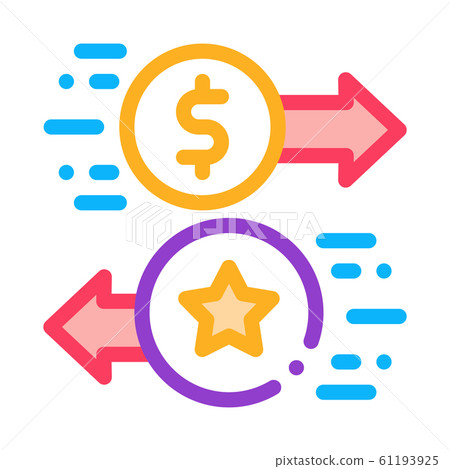 Exchange Bonuses for Money Icon Vector Outline... - Stock Illustration ...
