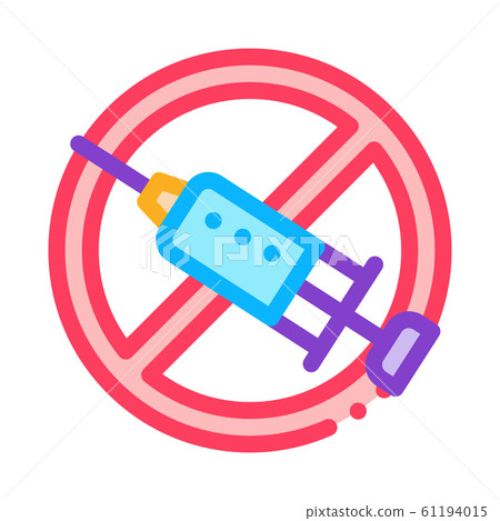 Categorical Injection Ban Icon Vector Outline Illustration 61194015